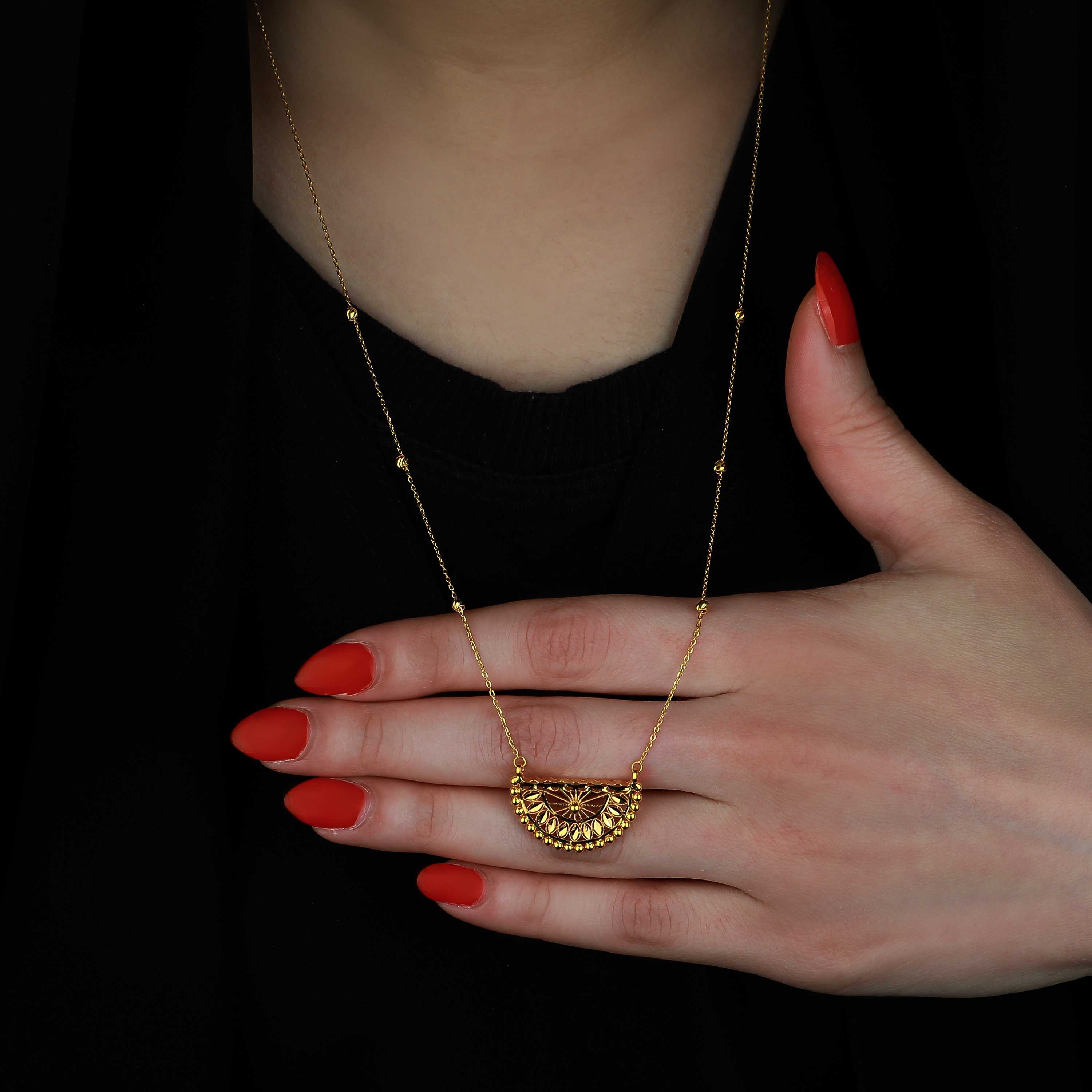 21 karat gold necklace, Turkish made - (H-0670)